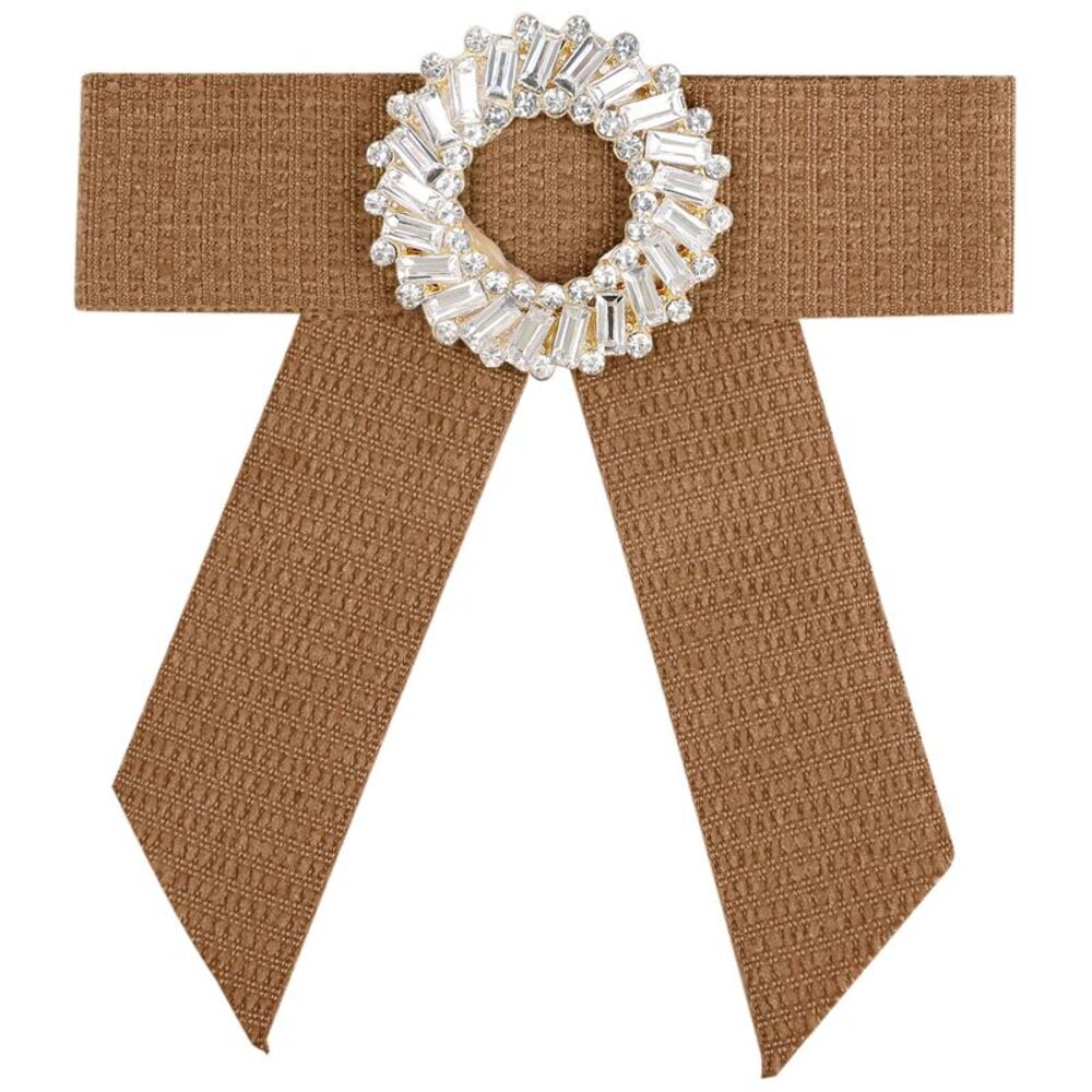 Bowknot Bowtie Accessories Graduate Bow Brooches Ribbon Bow Tie Light Coffee